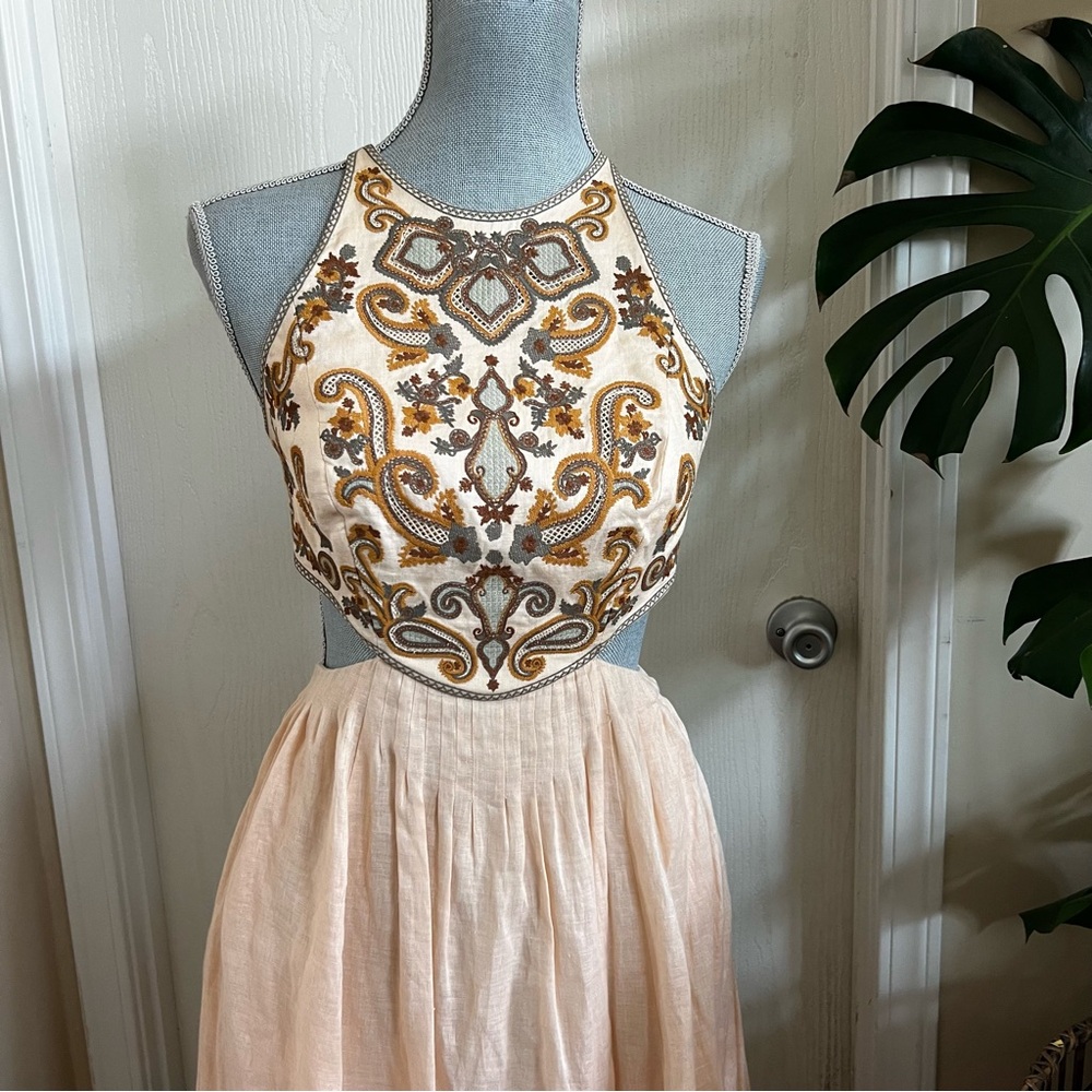 NWT Zimmermann Devi Embroidered Linen Midi Dress - Picture 9 of 16